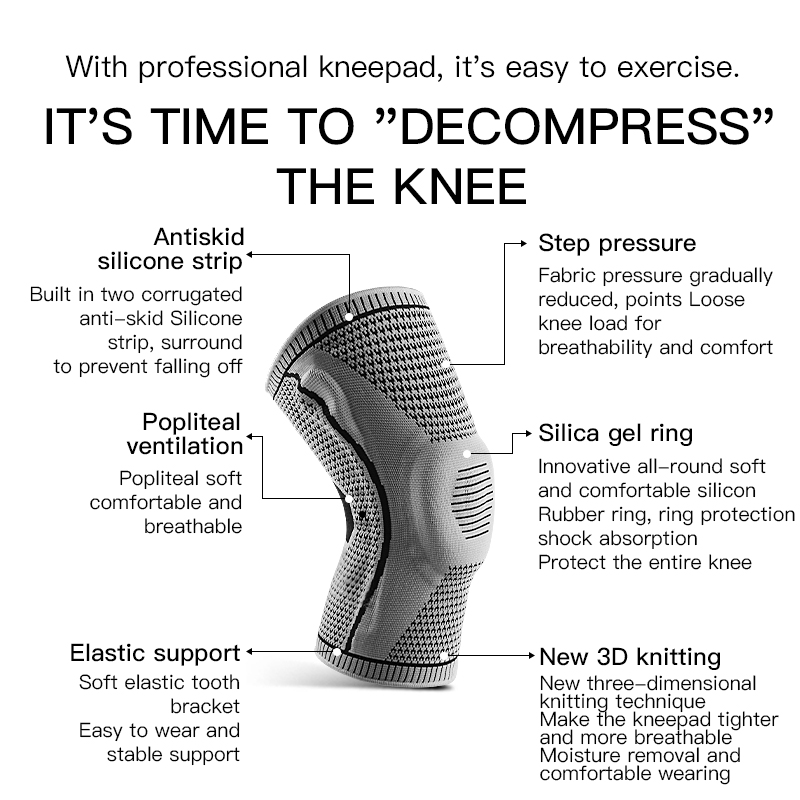  Elastic Silicone Knee Brace N - Running Gear Usa recension och pris
