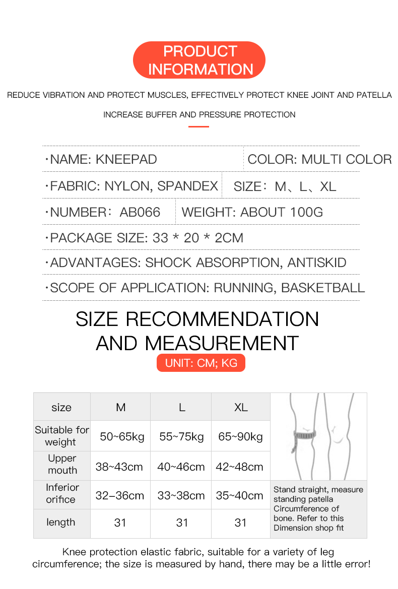  Elastic Silicone Knee Brace N - Running Gear Usa recension och pris