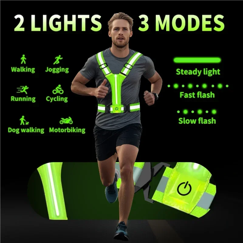LED Reflective Vest Running Ge - Reflective Running Gear Vest recension och pris