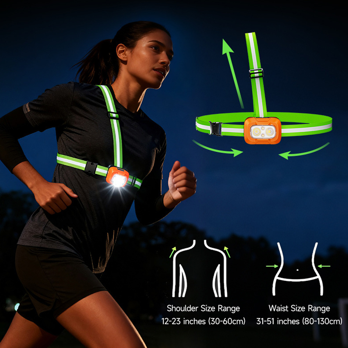 Running Light USB Rechargeable - Reflective Running Gear Vest recension och pris