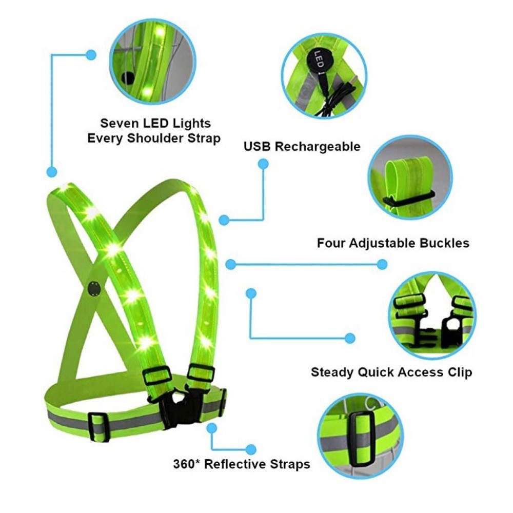New Polyester LED Safety Vest  - Reflective Running Gear Vest recension och pris