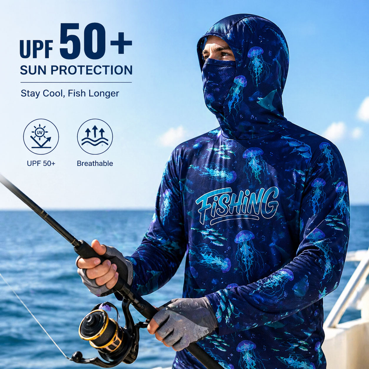 Fishing Hood Riding Tops Wear  - Running Gear Usa recension och pris