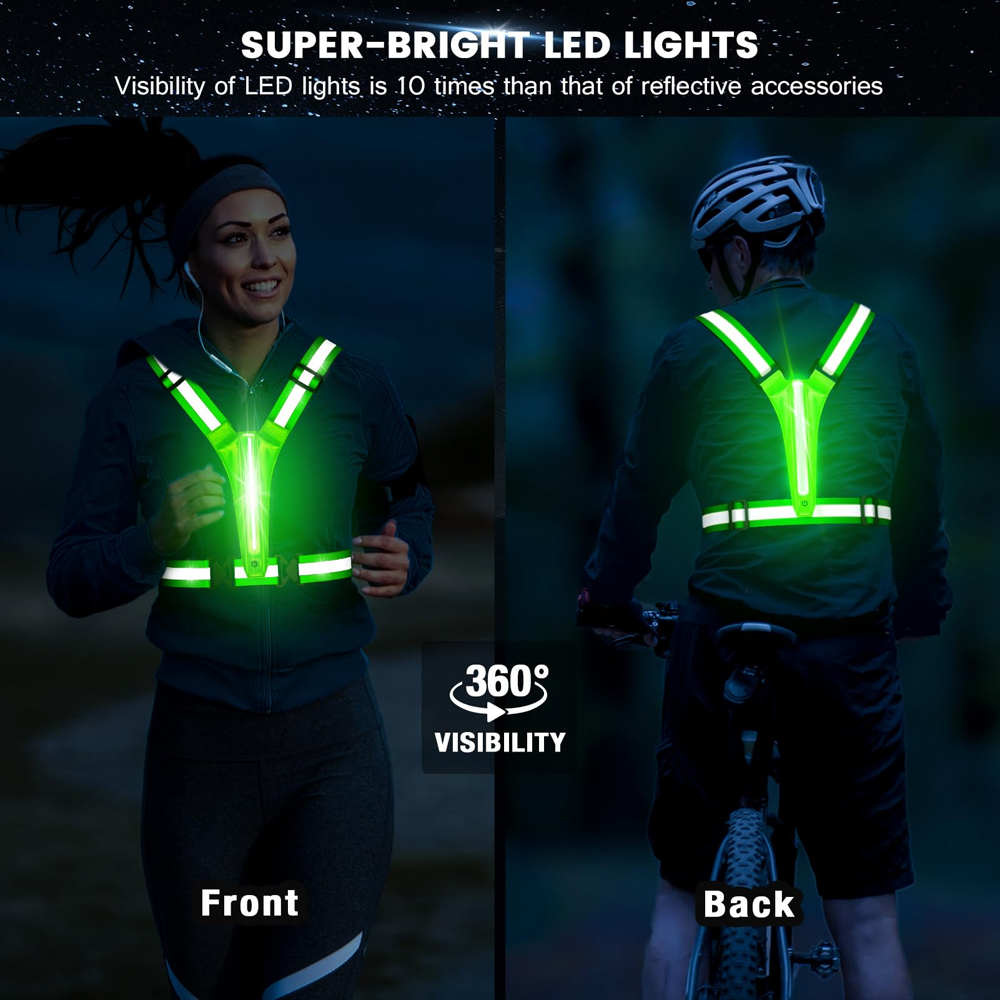 LED Reflective Vest Running Ge - Reflective Running Gear Vest recension och pris